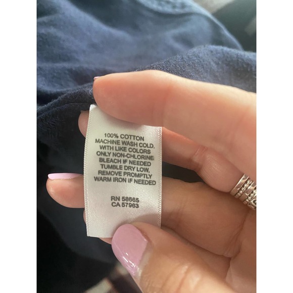 Nordstrom Men's Shop Large Navy flannel Button Up Regular fit - Picture 3 of 5